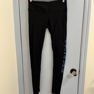 Pure Barre Black Leggings with Blue Detail